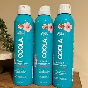 Coola 50 SPF SET OF 3! Classic Suncreen Spray Guava Mango 6 Oz .
